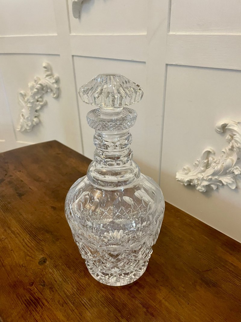 Outstanding Quality Antique Victorian Cut Glass Decanter - Image 2